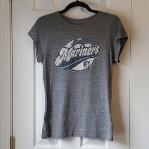 Seattle Mariners 5th & Ocean Grey Blue Logo Tshirt